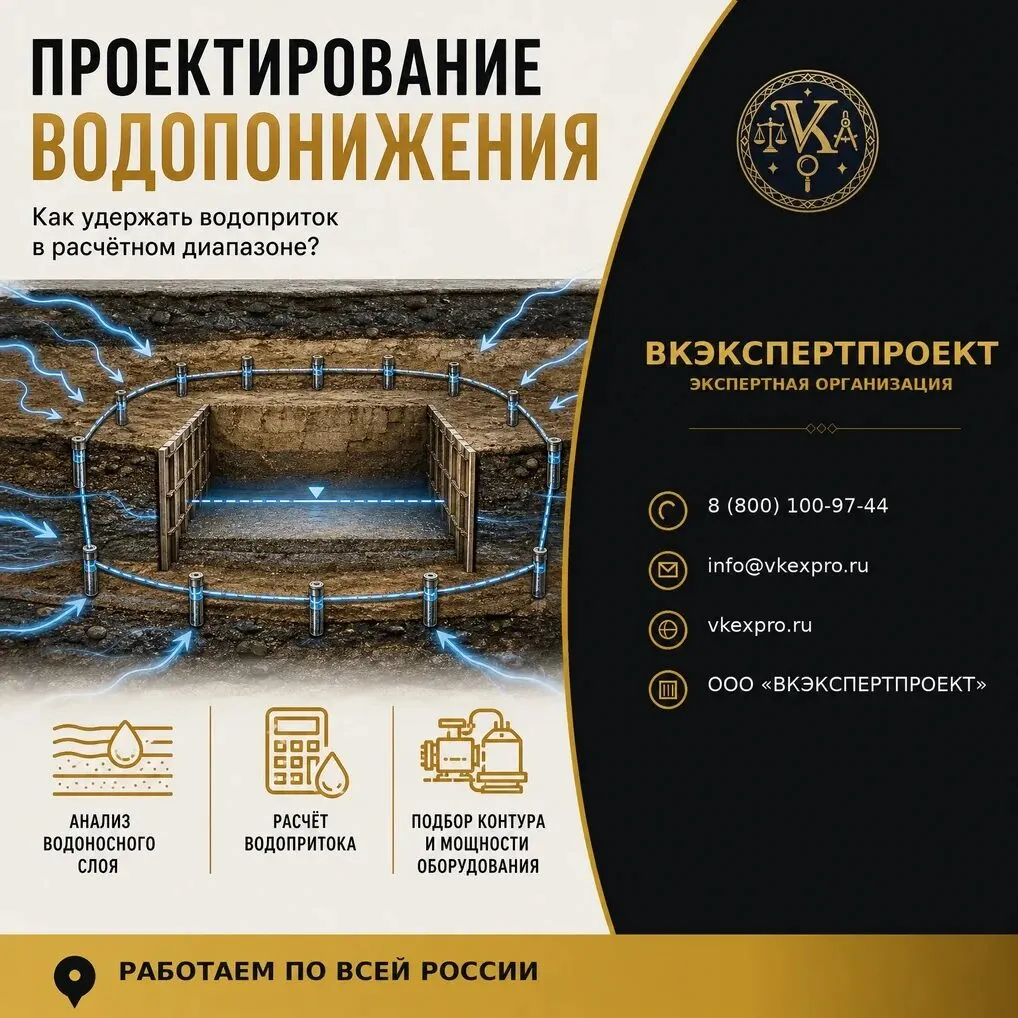 Проектирование водопонижения